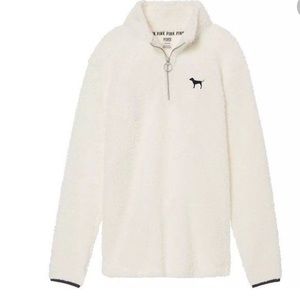 White half zip victoria secret pink sweater